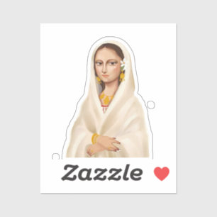 Sticker Portrait de femme élégante Illustration d'art cu