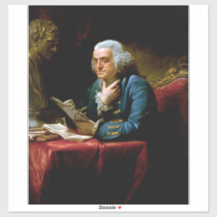 Sticker Portrait de pouce, Benjamin Franklin Père fondateu