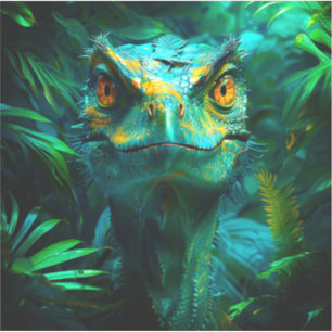 Sticker Portrait de prédateur de jungle au visage de dinos