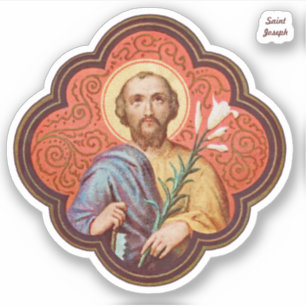 Sticker Portrait de St Joseph dans un octofoil (TF 02) - 1