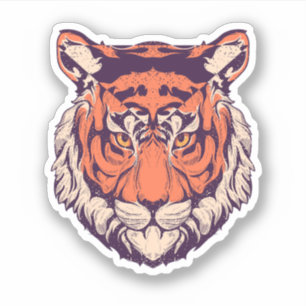 Sticker Portrait De Tigre Réaliste Avec Haut Niveau
