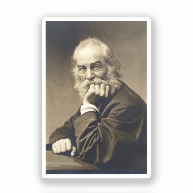 Sticker Portrait de Walt Whitman (1869) (Recto)