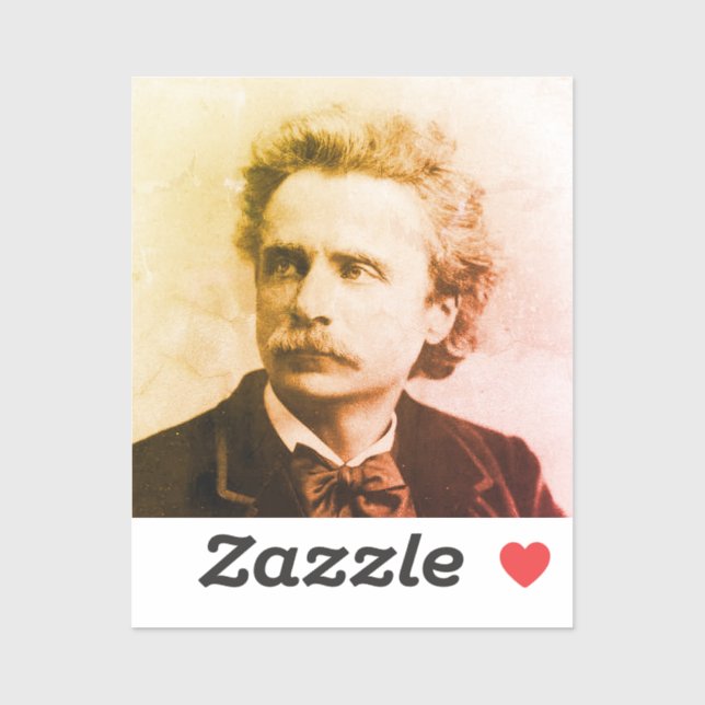 Sticker Portrait d'Edvard Grieg (Feuille)