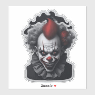 Sticker Portrait Déplaisant clown effrayant