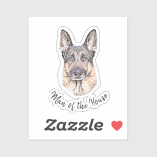 Sticker Portrait d'un chien berger allemand Sketched Art