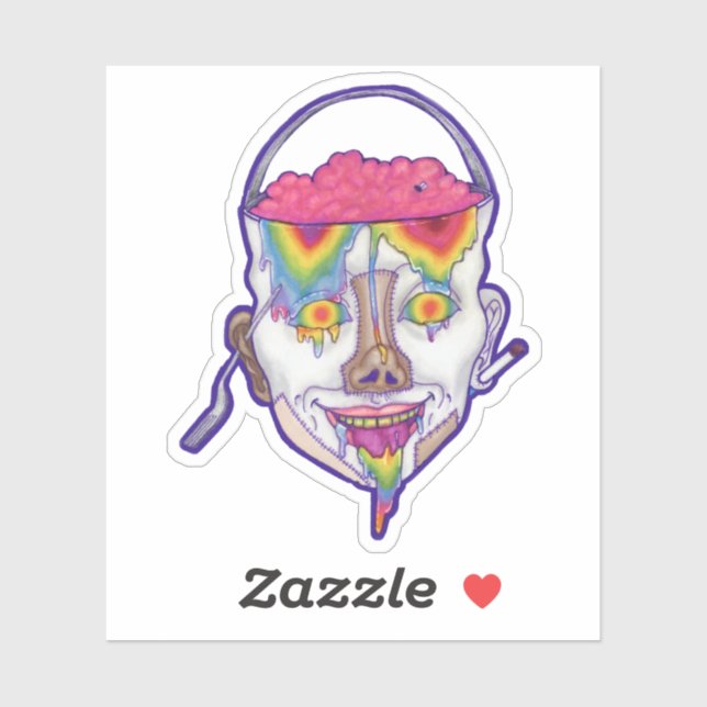 Sticker Portrait en tête de boucle 3"x3" (Feuille)