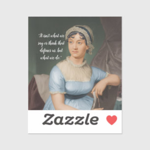 Sticker Portrait et citation de Jane Austen
