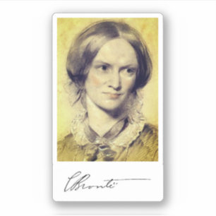 Sticker Portrait et signature de Charlotte Brontë