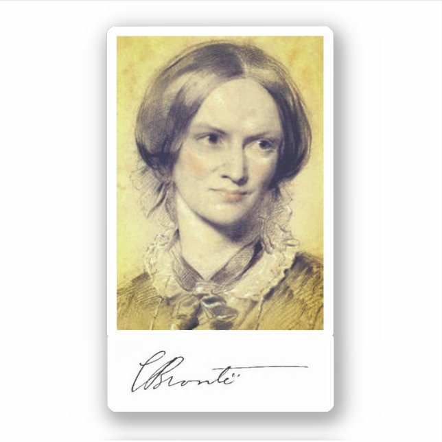 Sticker Portrait et signature de Charlotte Brontë (Devant)