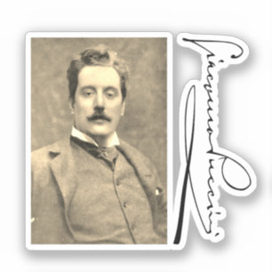 Sticker Portrait et signature de Giacomo Puccini
