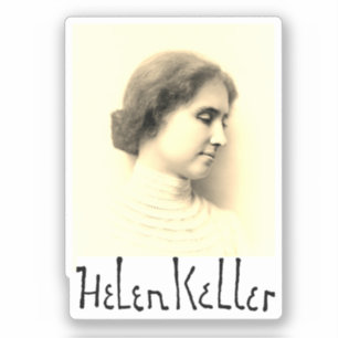 Sticker Portrait et signature de Hellen Keller