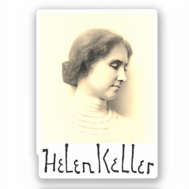 Sticker Portrait et signature de Hellen Keller (Recto)