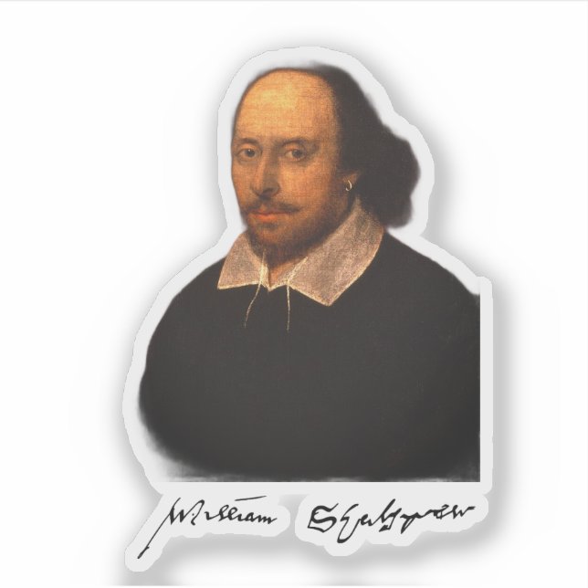 Sticker Portrait et signature de Shakespeare (Devant)