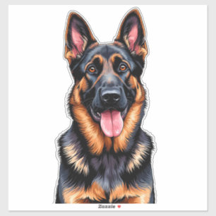 Sticker Portrait heureux de berger hollandais