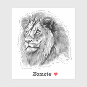 Sticker Portrait Lion puissant