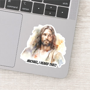 Sticker Portrait personnalisable de Jésus - J'ai entendu c