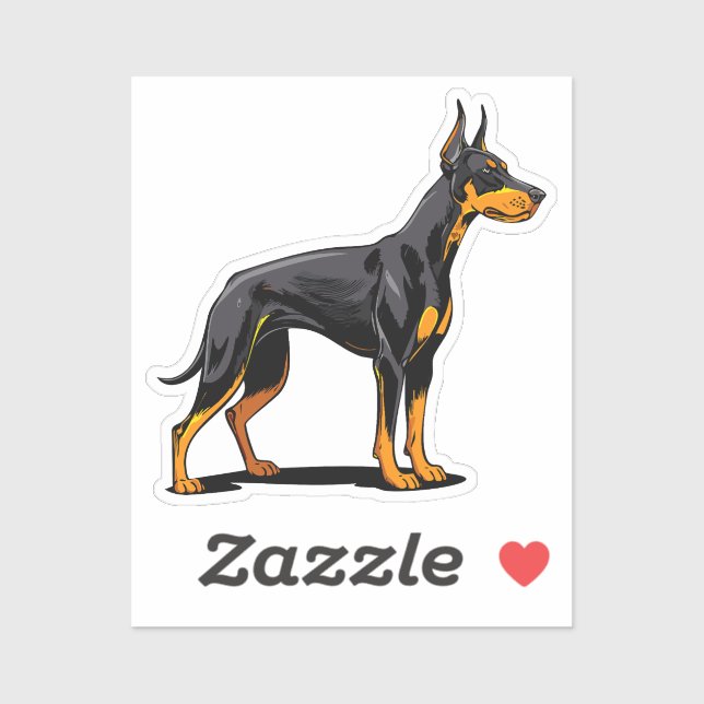 Sticker Portraits of a head Doberman dog front view (Feuille)