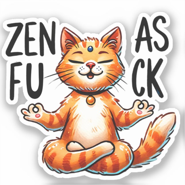 Sticker Pose de Yoga de chat - Zen (Recto)