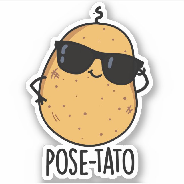 Sticker Pose-tato Blague drôle de pomme de terre  (Devant)