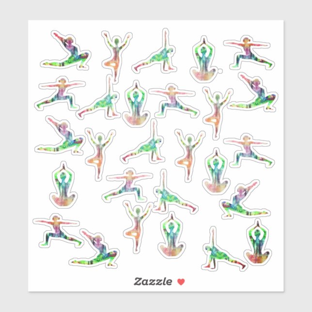 Sticker Poses de yoga (Feuille)