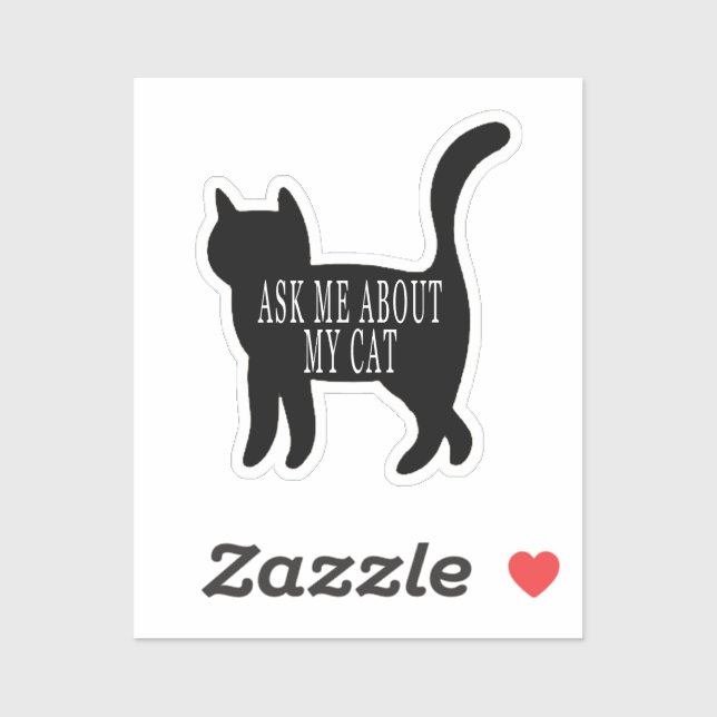 Sticker Posez-moi des questions sur mon chat, drôle de pro (Feuille)