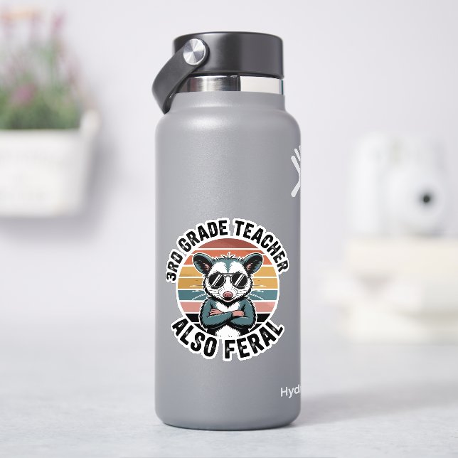 Sticker Possum Drôle  Enseignant de Troisième Cycle Aussi  (HydroFlask)