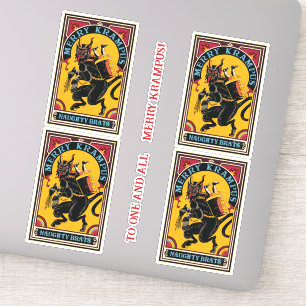 Sticker Poster de cirque Xmas Merry Krampus Naughty Brats