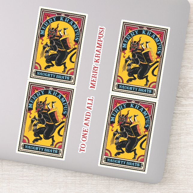 Sticker Poster de cirque Xmas Merry Krampus Naughty Brats (Détail)