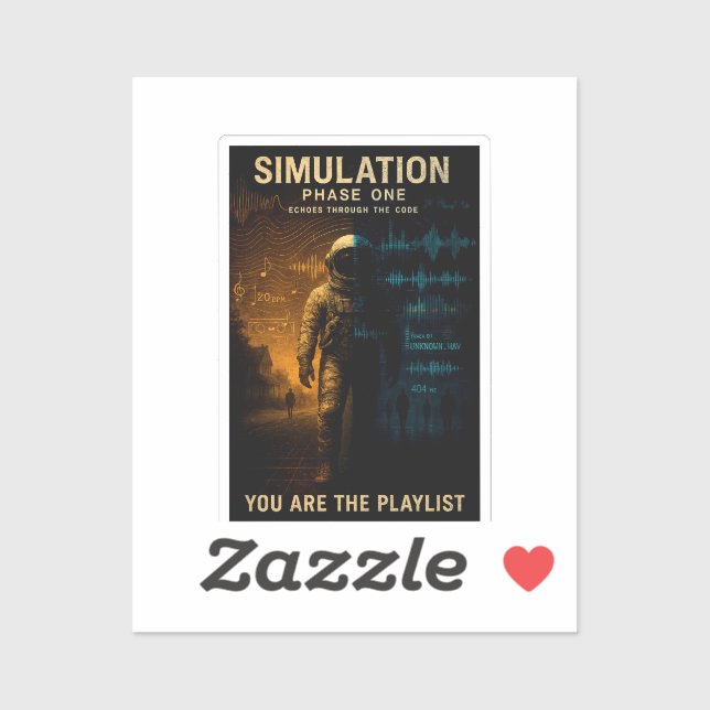 Sticker Poster de la première phase de simulation - Glitch (Feuille)