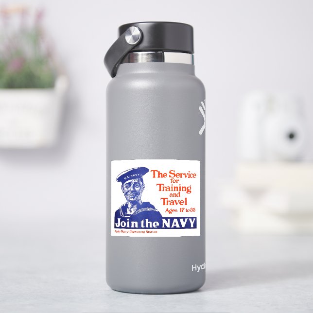 Sticker Poster de recrutement de la marine américaine vint (HydroFlask)