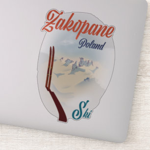 Sticker poster de ski Zakopane Pologne