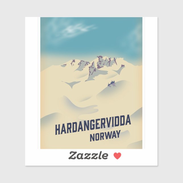 Sticker Poster de vacances Hardangervidda Norvège. (Feuille)