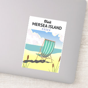Sticker Poster de voyage de l'île de Mersia Essex