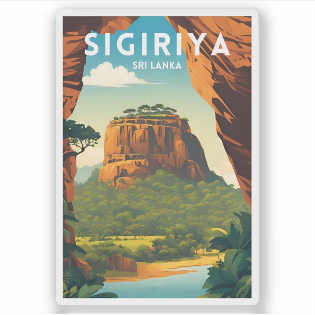 Sticker Poster de voyage traditionnel Sigiriya (Devant)