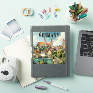 Sticker poster de voyage vintage en Allemagne