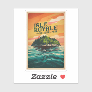 Sticker Poster du parc national Retro Isle Royale