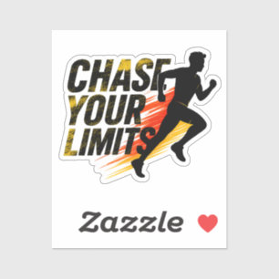 Sticker Poster Motivational Running - CHASSEZ VOS LIMITES