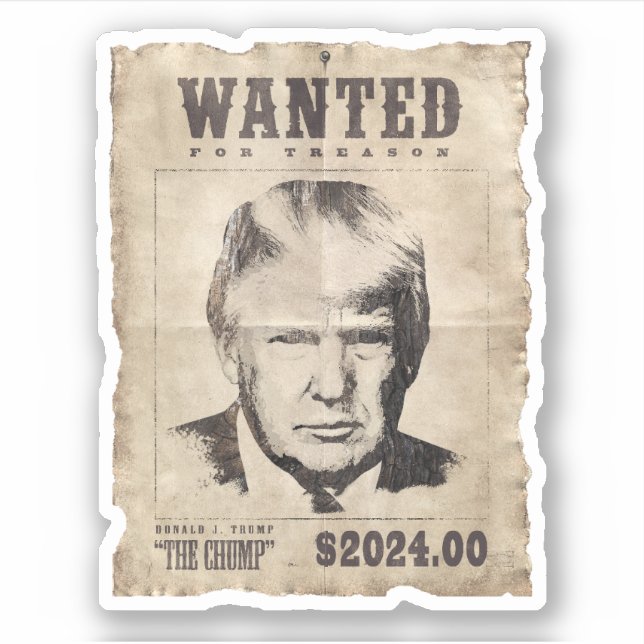 Sticker Poster Recherché de Trump - Recherché pour trahiso (Devant)