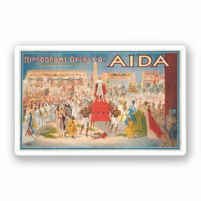 Sticker Poster vintage de l'opéra Aida (1908) (Recto)
