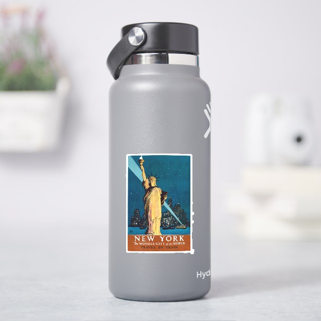 Sticker Poster Vintage voyage Pour New York (HydroFlask)