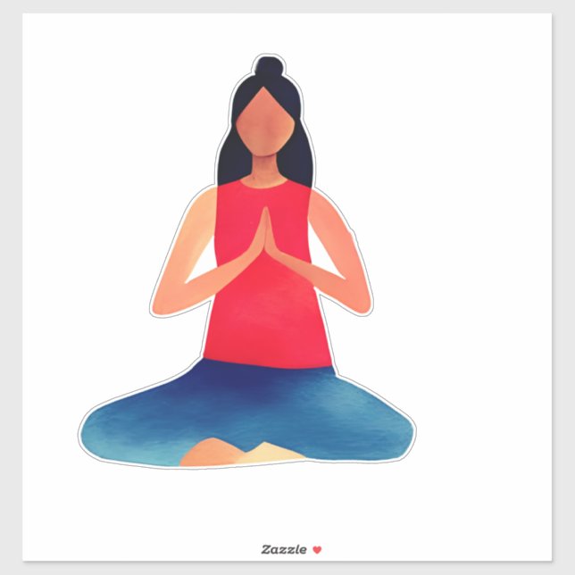 Sticker Posture de yoga  (Feuille)