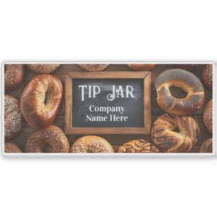 Sticker Pot à pourboires personnalisé pour café à bagels