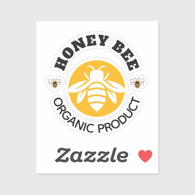 Sticker Pot de miel Abeille à miel Nid d'abeille Apiary (Feuille)