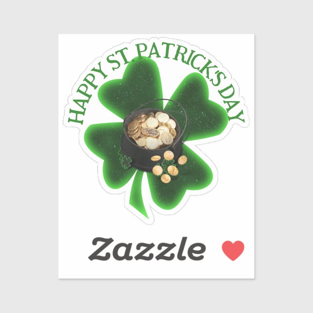 Sticker Pot of Gold St. Patrick's Day (Feuille)