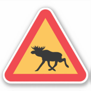 Sticker Poteau de signalisation suédois d'orignaux de
