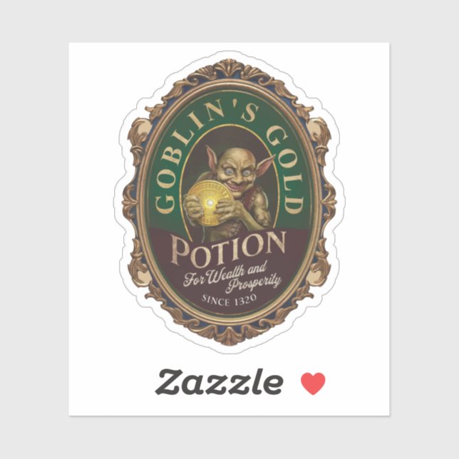 Sticker Potion or d'Halloween Goblin (Feuille)
