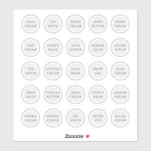 Sticker Pots cosmétiques personnalisables blancs de 1,14" 