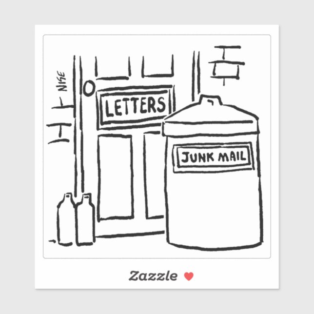 Sticker Poubelle prête pour le courrier indésirable - dess (Feuille)
