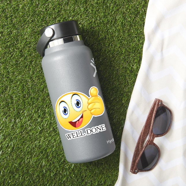 Sticker Pouce vers le haut Emoji bien fait visage souriant (HydroFlask Insitu)