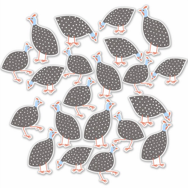 Sticker Poules de Guinée (Devant)